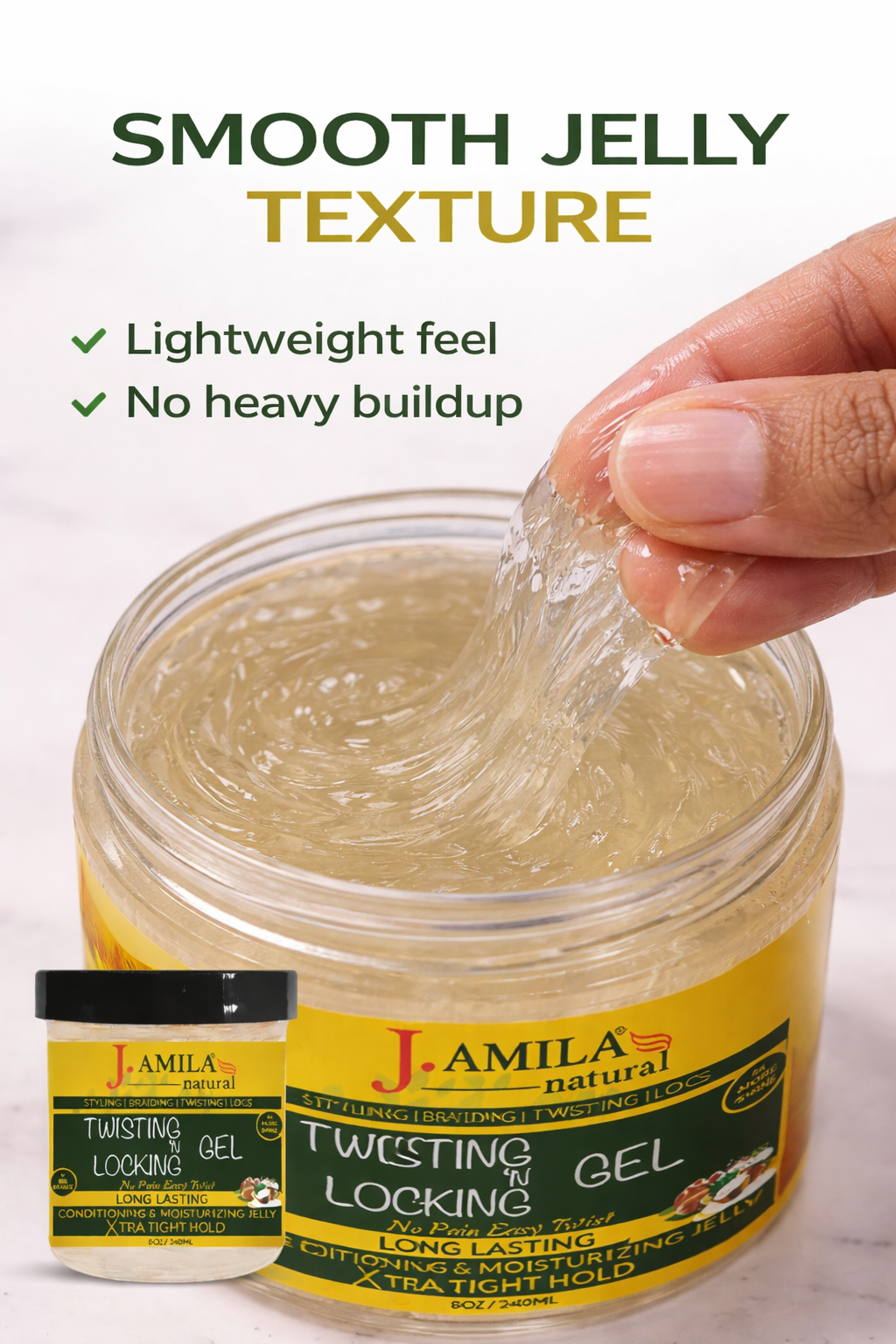 Jamila Natural Award-Winning– Xtra Hold Twisting ‘N Locking Gel (8oz / 240ml)
