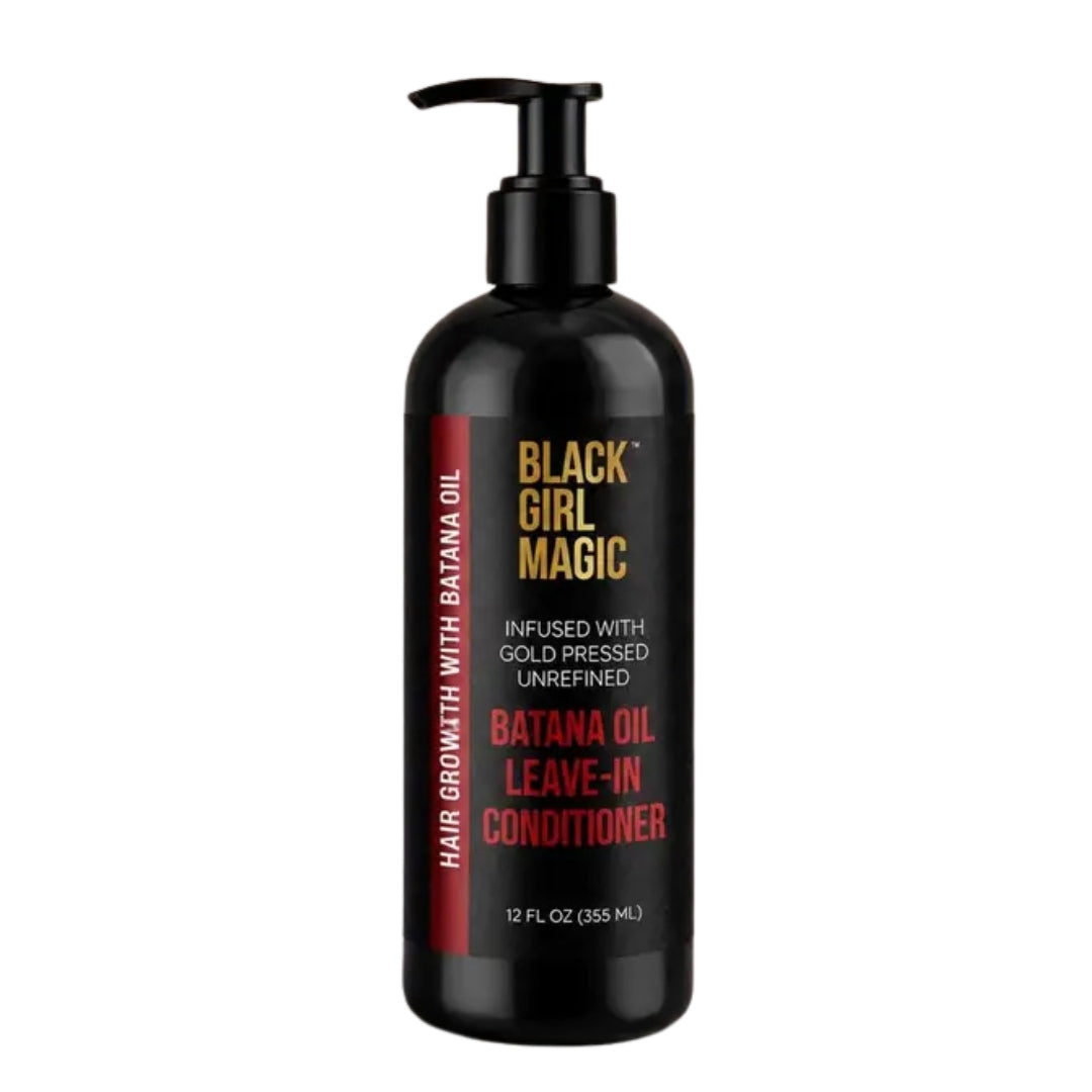 Black Girl Magic infused with gold press, unrefined Batana oil leave in conditioner 12 Oz