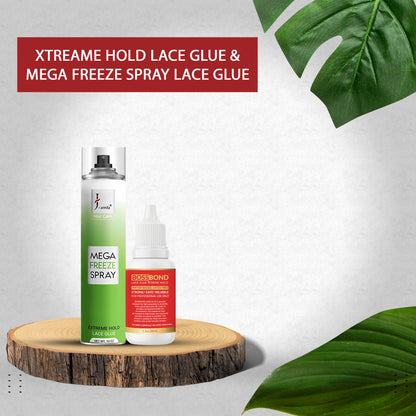 BOSSBOND Xteame Hold Lace Glue &amp; Mega Freeze Spray Lace Glue