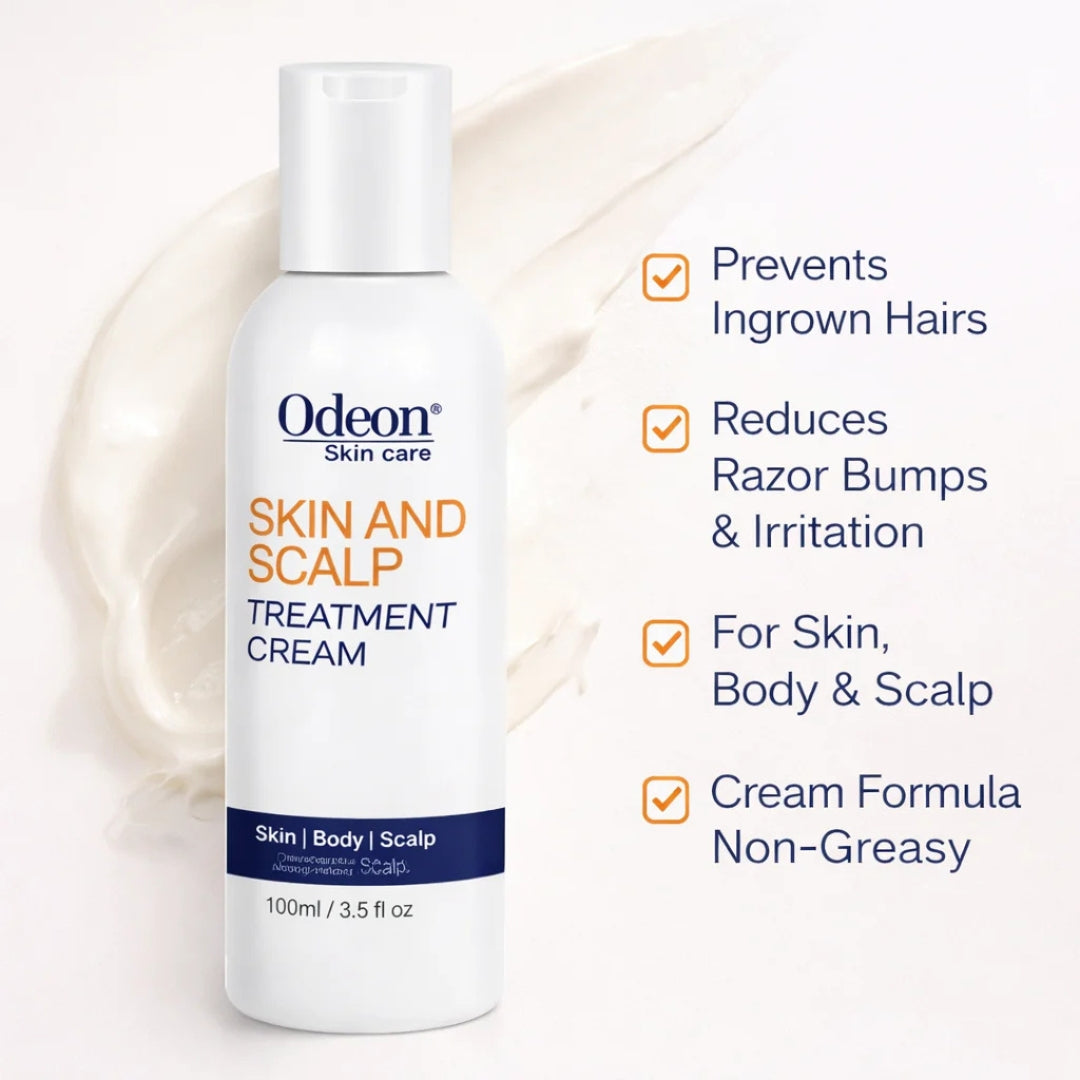 Odeon® Skin &amp; Scalp Treatment Cream – Ingrown Hair &amp; Razor Bump Solution (3.5 oz / 100ml)