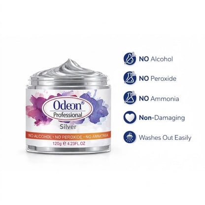 Odeon Professional Silver Hair Color Wax – Temporary Hair Dye for Women &amp; Men | Washable, Natural Ingredients, Easy Styling (4.23oz)