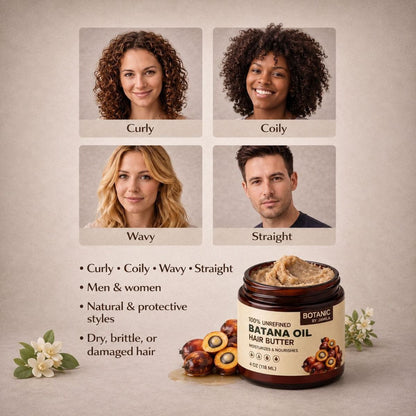 Botanic Batana Hair Butter – 100% Unrefined | Deep Moisture &amp; Strength (2oz &amp; 4oz)