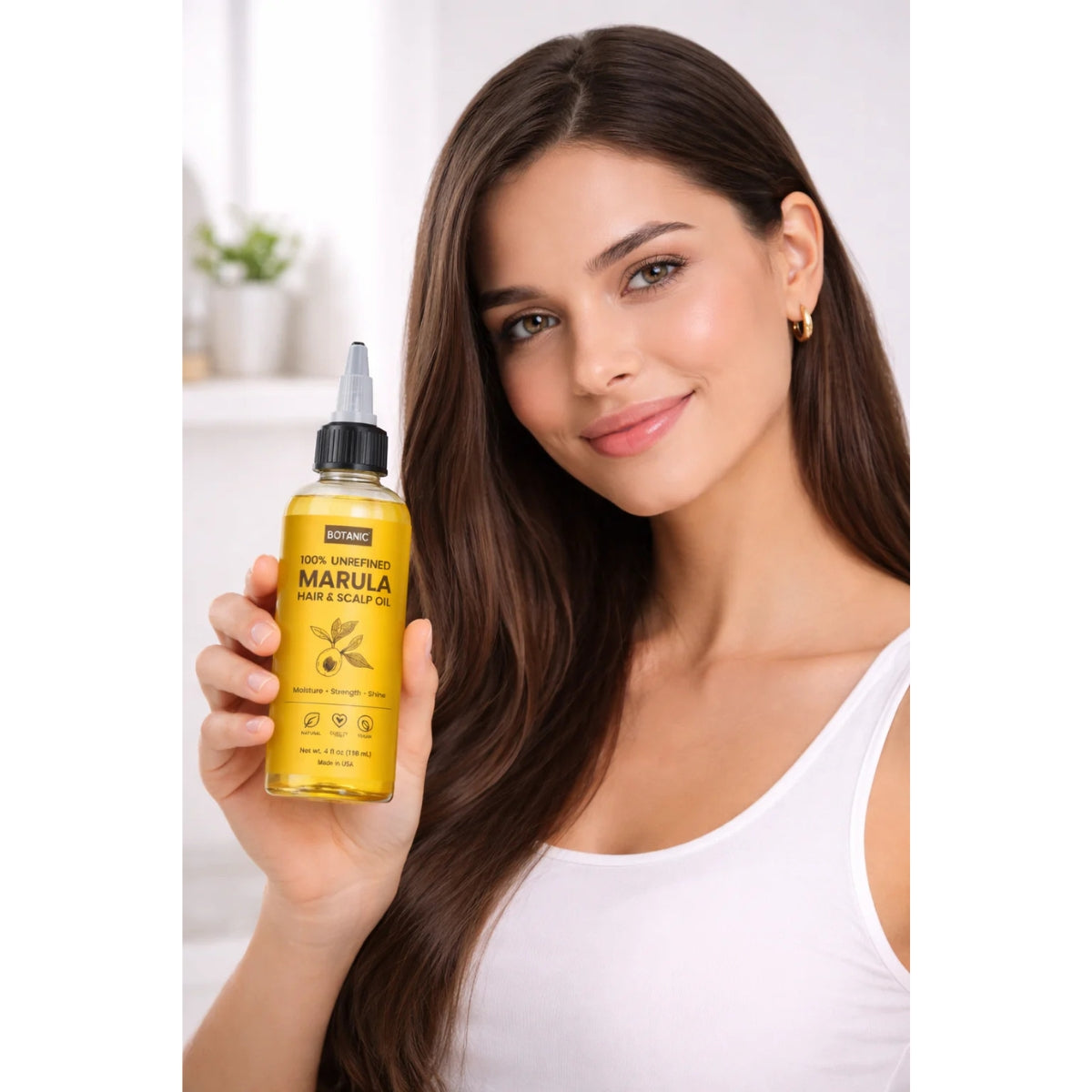 100% Unrefined Marula Hair &amp; Scalp Oil – Moisture, Strength &amp; Shine | Vegan, Cruelty-Free 4 fl oz (118 mL)