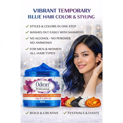 Odeon Professional Blue Hair Color Wax, Temporary Hair Dye for Women &amp; Men (4.23oz)