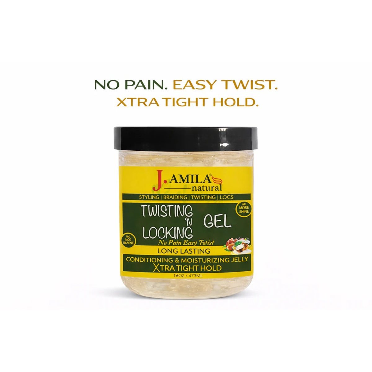 Jamila Natural Award-Winning– Xtra Hold Twisting ‘N Locking Gel (16oz / 473ml)