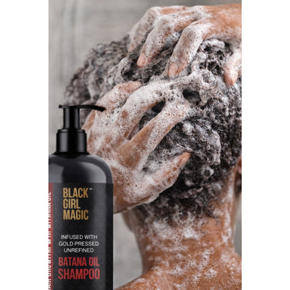 Black Girl Magic infused with gold pressed unrefined Batana hair oil shampoo, 12 Oz