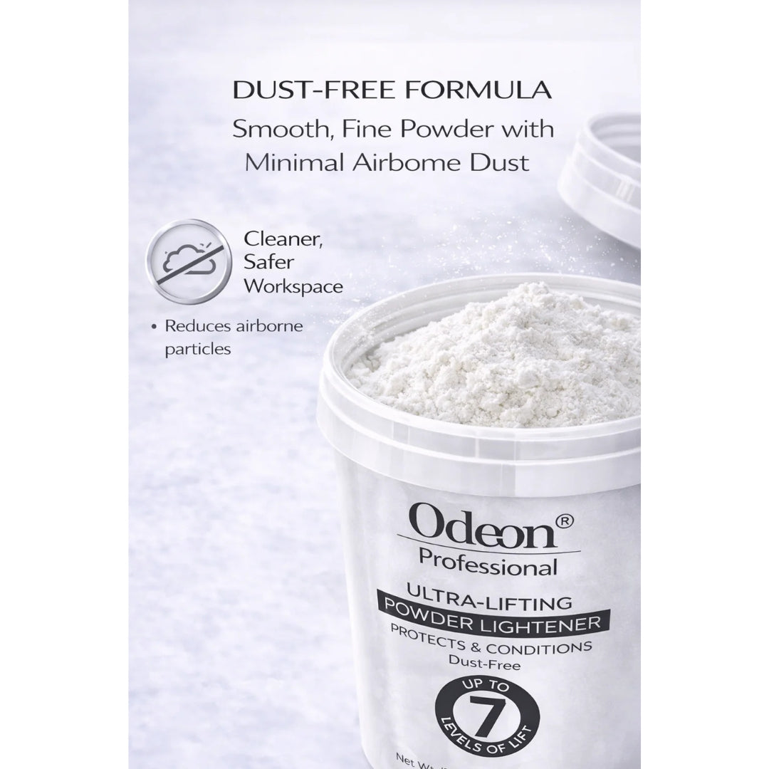 Odeon® Professional Ultra-Lifting Powder Lightener – Dust-Free Bleach, Up to 7 Levels of Lift (16 Oz)