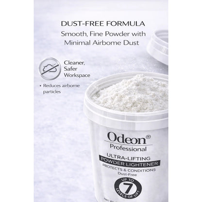 Odeon® Professional Ultra-Lifting Powder Lightener – Dust-Free Bleach, Up to 7 Levels of Lift (16 Oz)