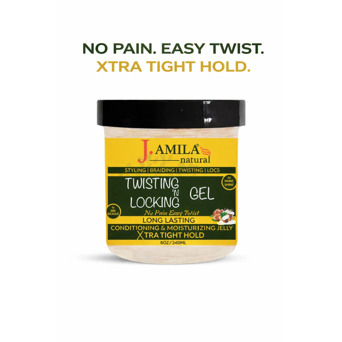 J. Amila Natural Award-Winning– Xtra Hold Twisting ‘N Locking Gel (8oz / 240ml)