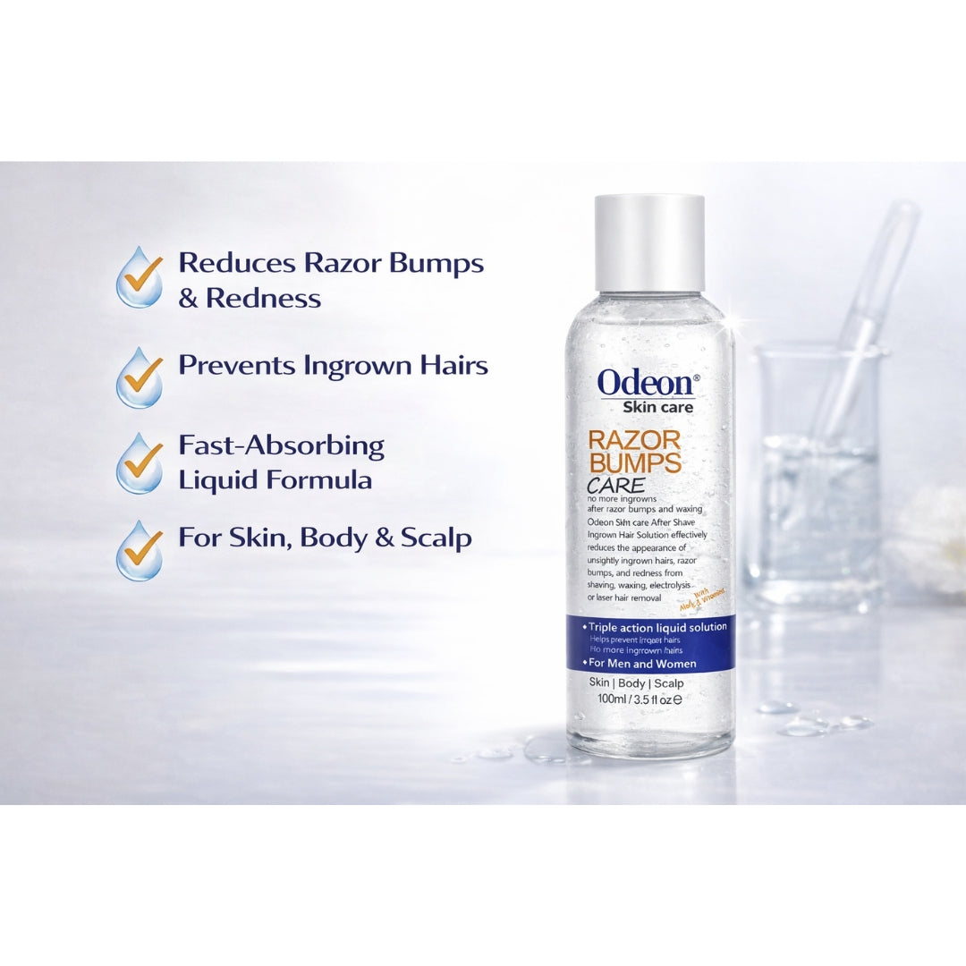 Odeon® Razor Bumps Treatment Liquid – Ingrown Hair &amp; Irritation Relief (3.5 oz)