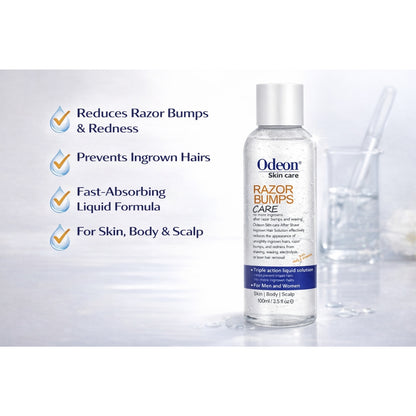 Odeon® Professional Razor Bumps Treatment Liquid – Ingrown Hair &amp; Irritation Relief (3.5 oz)