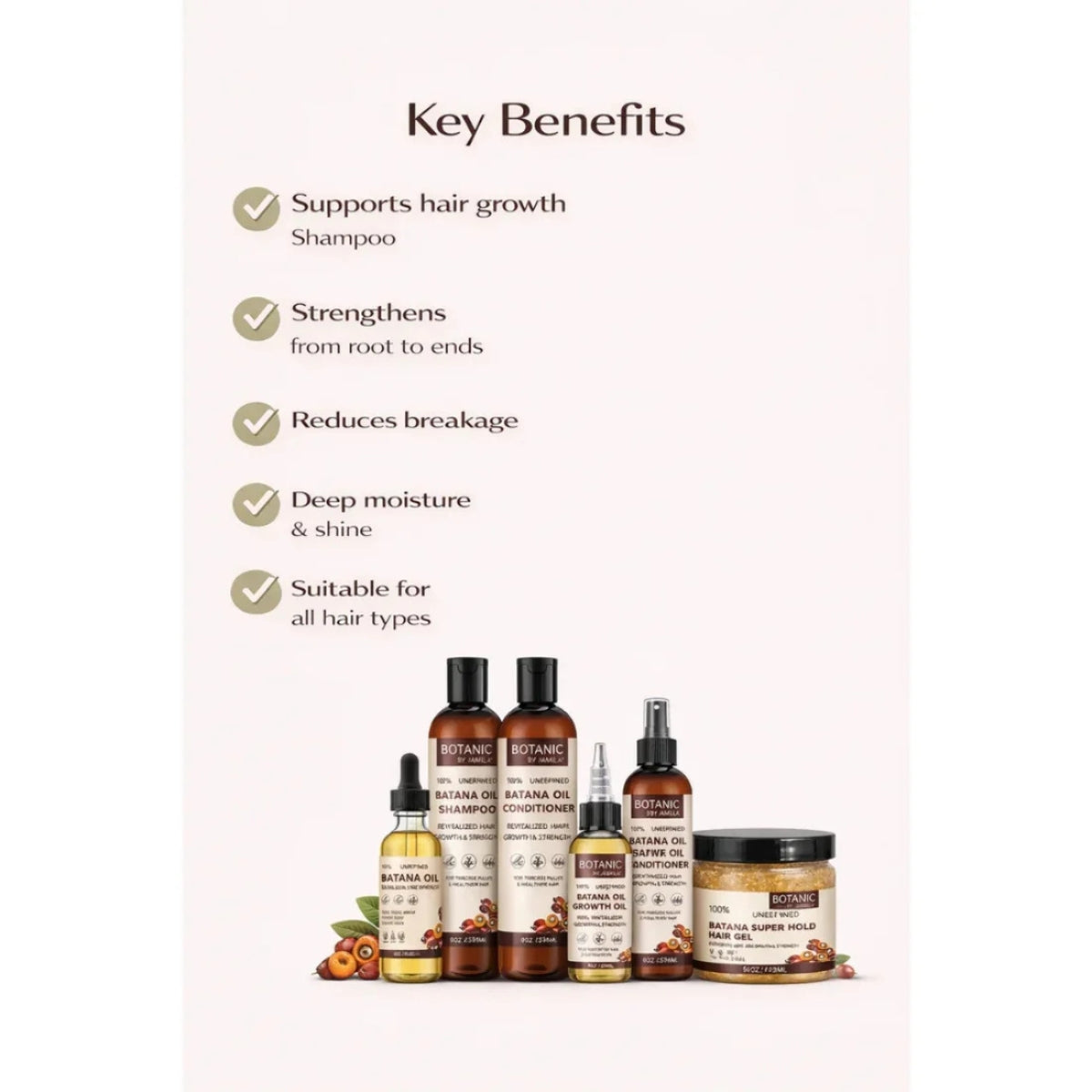 Botanic Hair care. 100% Unrefined Full Batana Hair Care Routine Line Products 100% Unrefined Batana Oil System