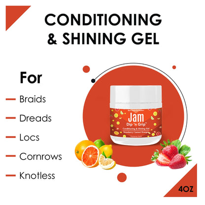Jam Dip N Grip Strawberry/Lemon/Orange Shining Gel (4oz)