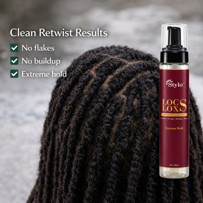 STYLO™ Locs Loxs Super Hold Hair Gel &amp; Styling Foaming Lotion Extreme Hold Bundle • Pack of 2
