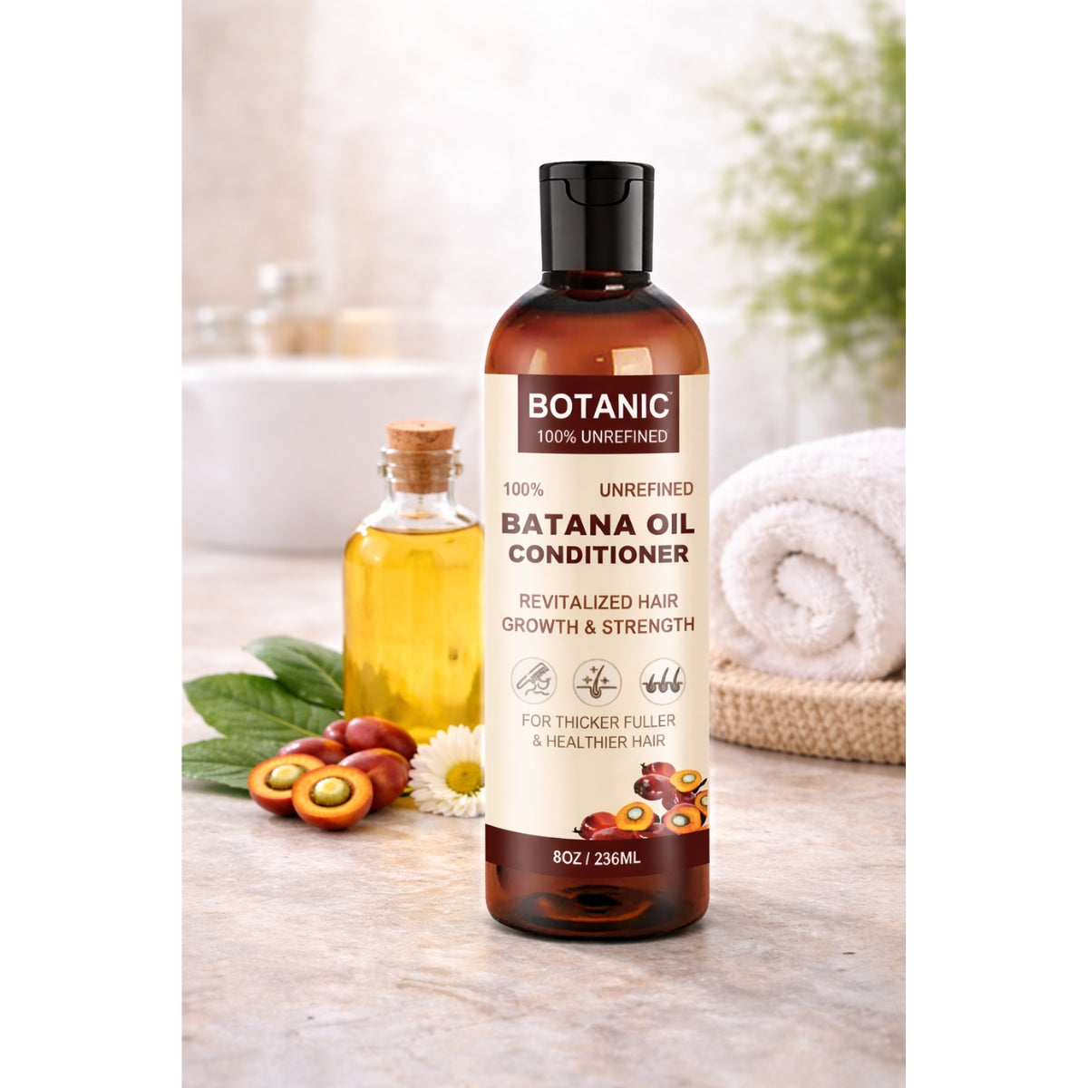 Botanic 100% Unrefined Batana Oil Conditioner – Deep Moisture, Strength &amp; Shine 8 oz