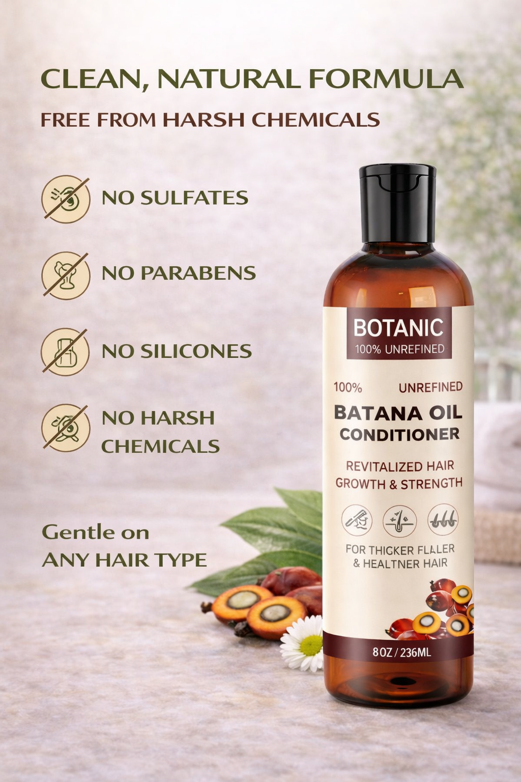 Clean formula Batana oil conditioner free from sulfates parabens and silicones
