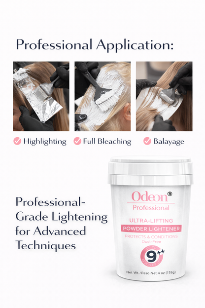 Odeon® Professional Ultra-Lifting Powder Lightener – Up to 9++ Levels 4oz Includes Mixing Bowl &amp; Dye Brush