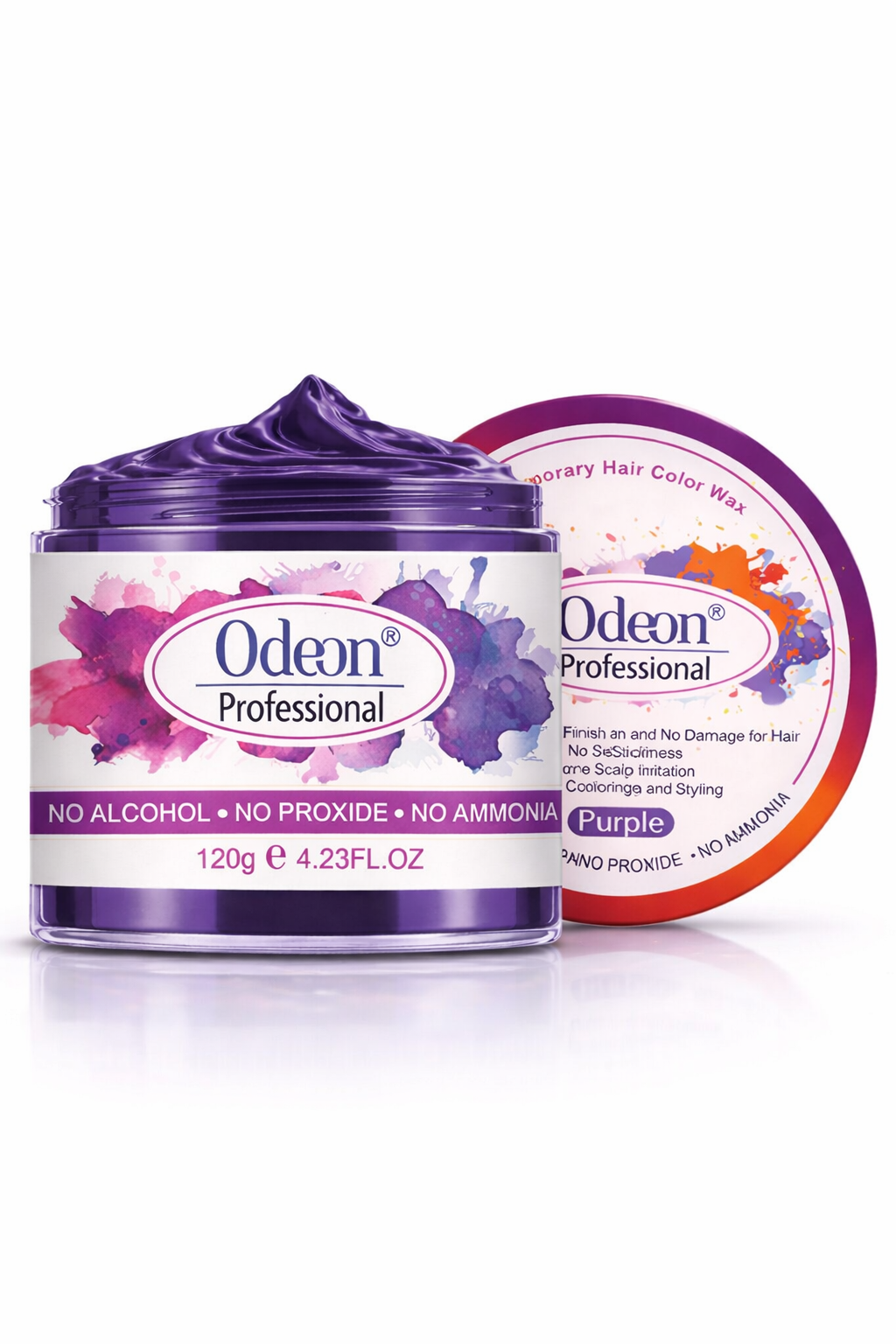 Odeon Professional Purple Hair Color Wax, Temporary Hair Dye for Women &amp; Men (4.23oz)