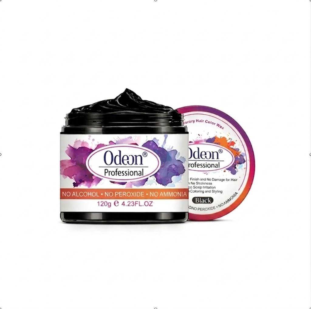 Odeon Professional Black Hair Color Wax, Temporary Hair Dye for Women &amp; Men (4.23oz)