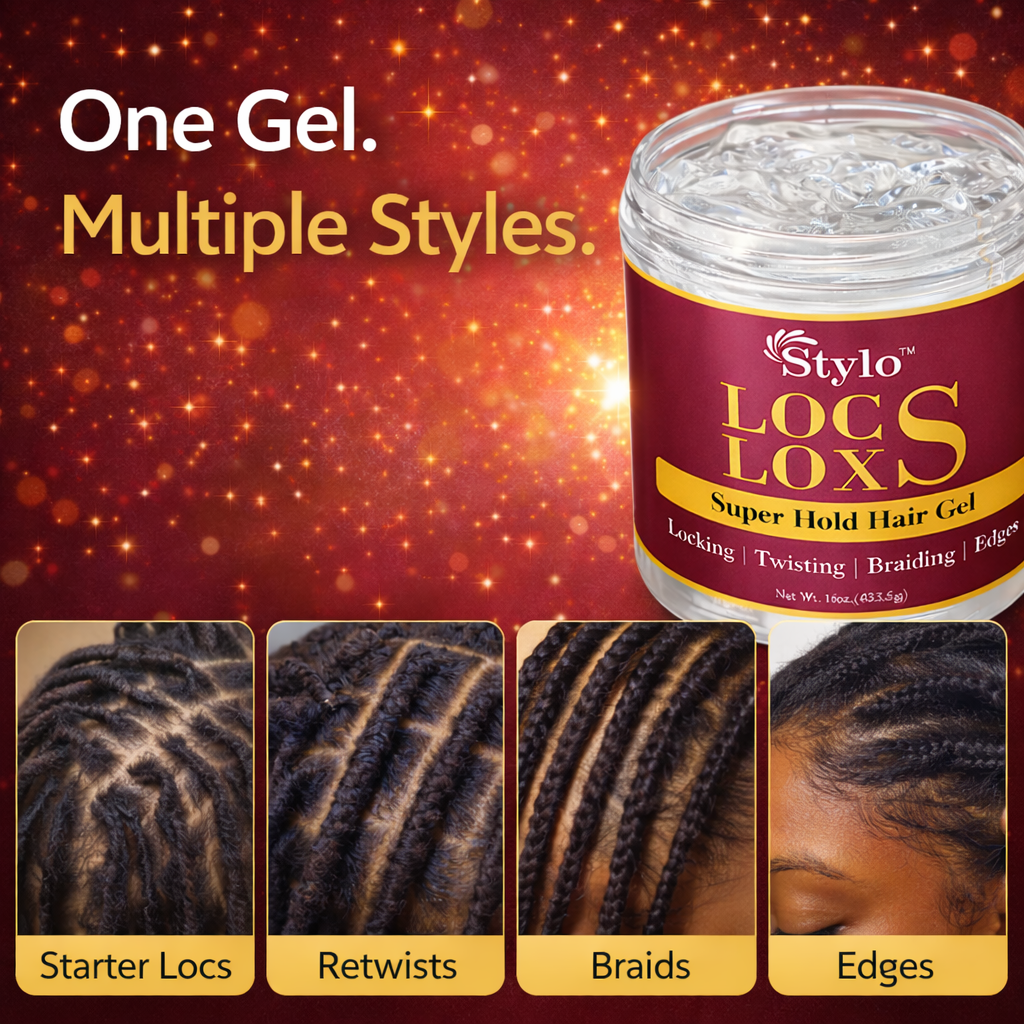 Stylo™ Locs Loxs Super Hold Hair Gel Locking, Twisting, Braiding &amp; Edges 2 Pack Deal 16oz