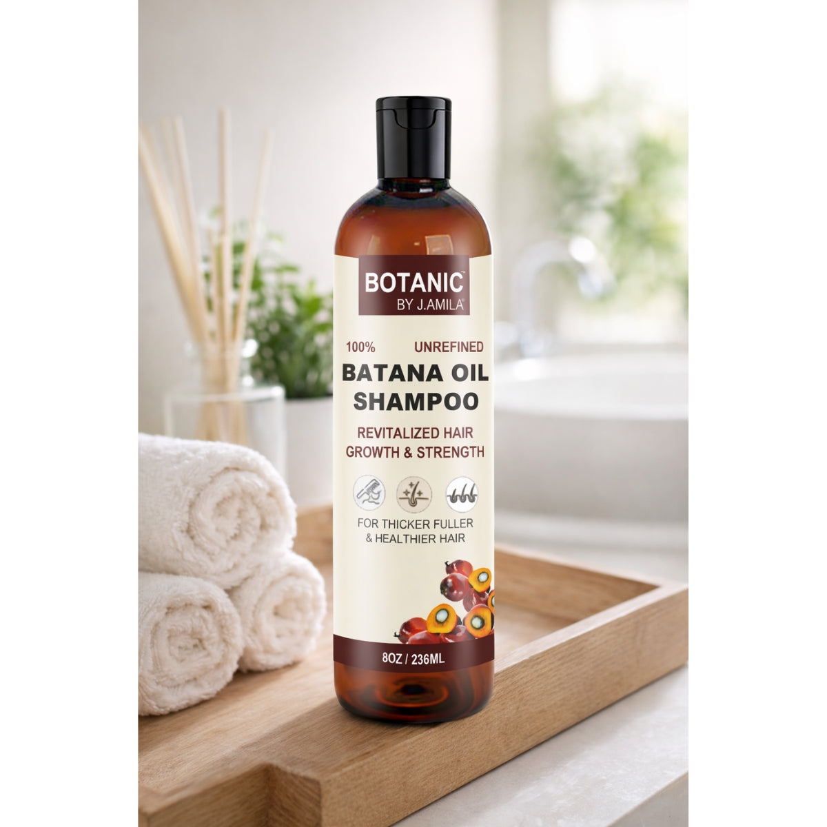 Botanic 100% Unrefined Batana Oil Shampoo – For Thicker, Fuller &amp; Healthier Hair 8 oz