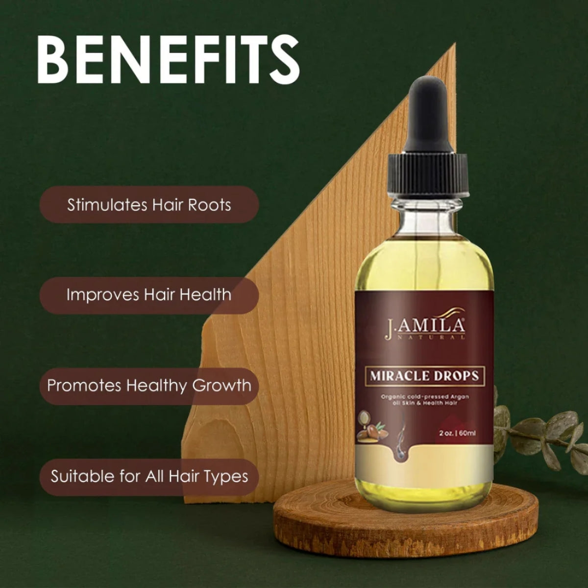 J. AMILA Miracle Drops Organic Cold-Pressed Argan Oil (2oz)