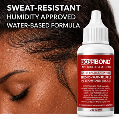 BossBond Lace Glue Extra Hold Water-Based, Latex-Free Wig &amp; Lace Adhesive 1.3 Oz