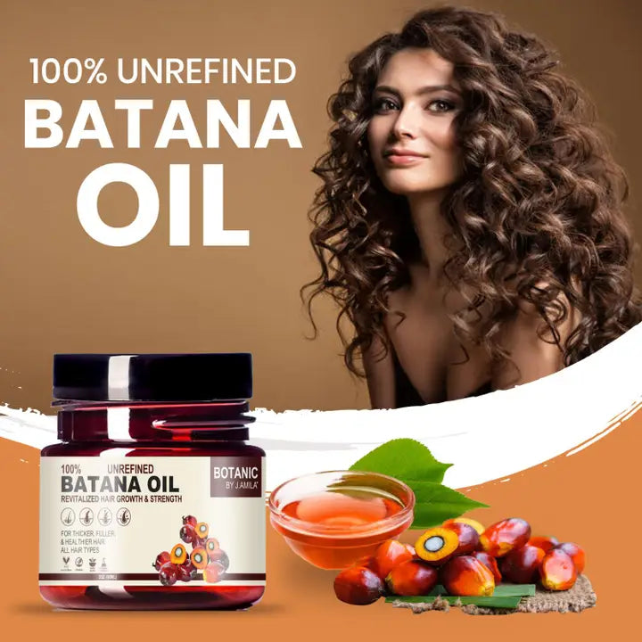 BOTANIC BY J.AMILA® 100% Unrefined Batana Oil Revitalized Hair Growth &amp; Strength – Thicker, Fuller &amp; Healthier Hair for All Hair Types 2oz / 60mL