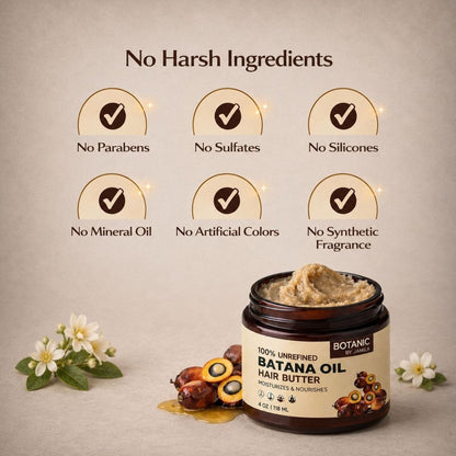 Botanic Hair care Batana Hair Butter 100% Unrefined | Deep Moisture &amp; Strength (2oz &amp; 4oz)