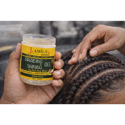 Jamila Natural Award-Winning Braiding ’N Shining Gel – Xtra Hold (8oz / 240ml)