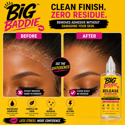 BIG BADDIE Release Remover – Fast-Acting Lace Adhesive Remover for Wigs, Gentle &amp; Residue-Free Formula (1.0oz / 30mL)