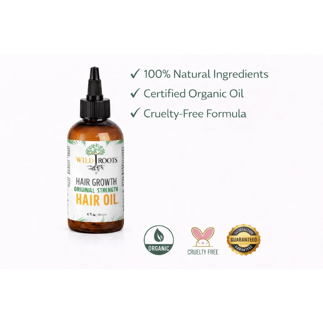 Wild Roots Original Strength Hair Growth Oil – Nourishing Scalp Treatment for Thicker, Stronger Hair (4oz)