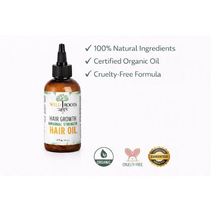 Wild Roots Original Strength Hair Growth Oil – Nourishing Scalp Treatment for Thicker, Stronger Hair (4oz)