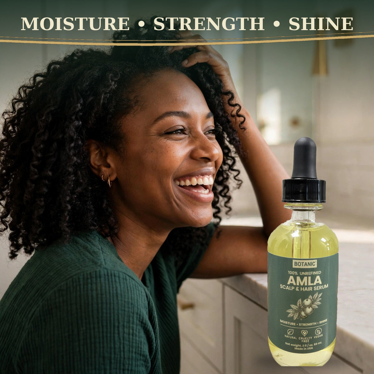 Botanic 100% Unrefined Amla Scalp &amp; Hair Serum - 2 fl oz