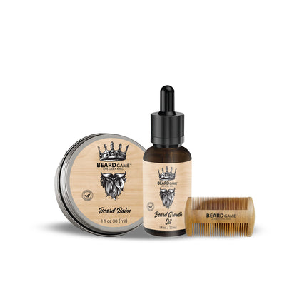 BeardGame Beard Balm, Growth Oil &amp; Comb 1 Fl oz (30ml)