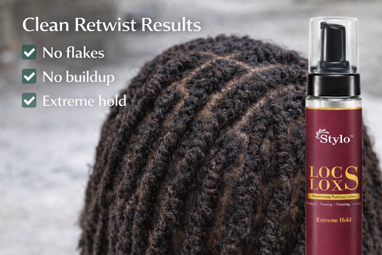 STYLO™ Locs Loxs Super Hold Hair Gel &amp; Styling Foaming Lotion Extreme Hold Bundle • Pack of 2