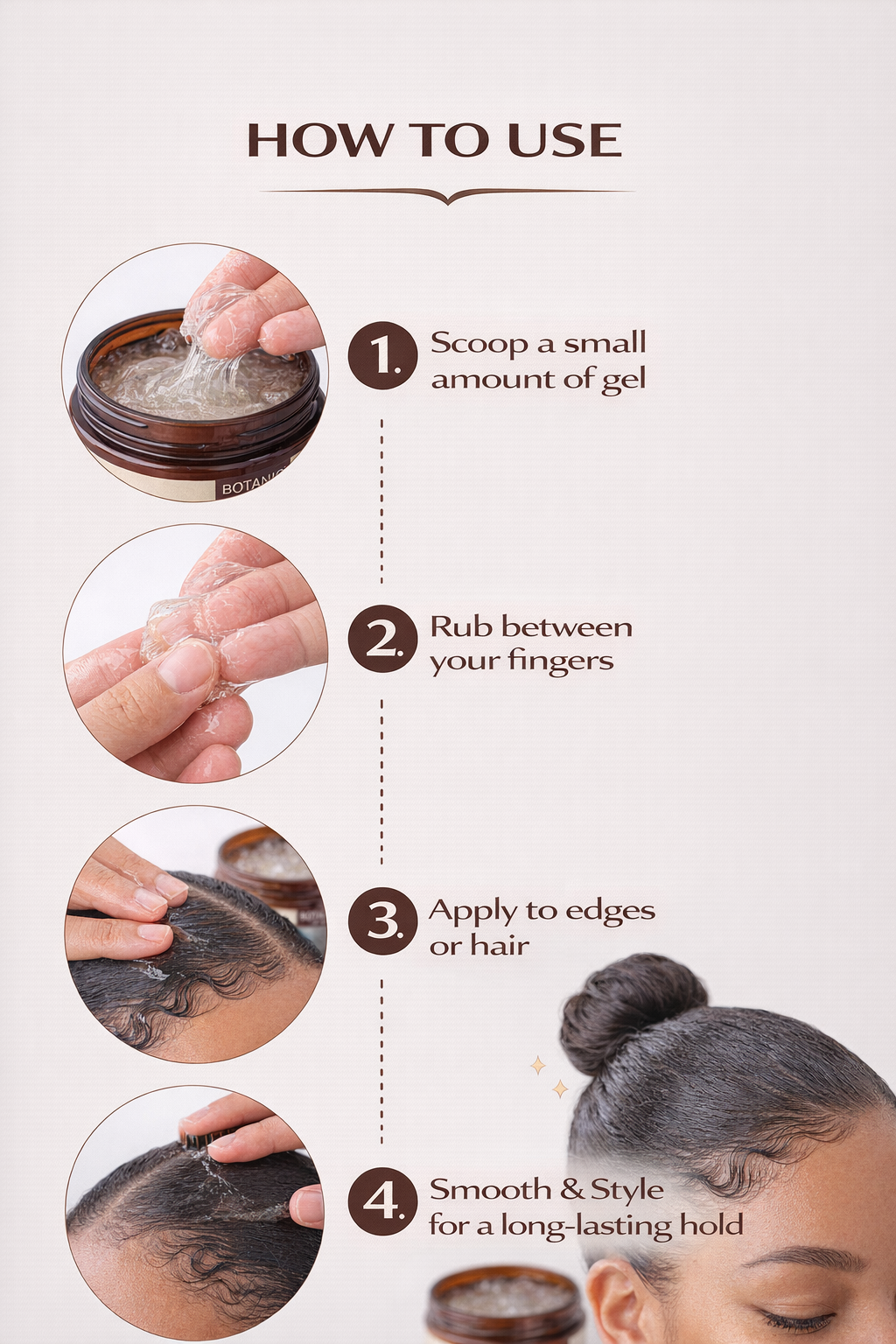 Botanic by J.Amila Batana Super Hold Hair Gel – Strong Hold, No Flakes (16oz)