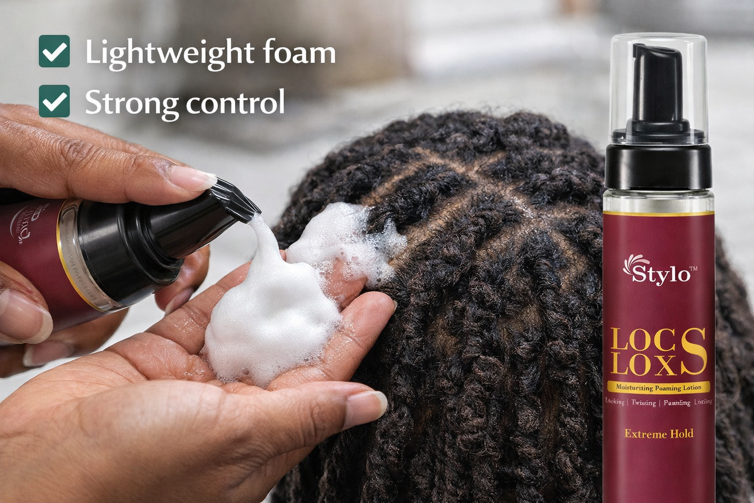 STYLO™ Locs Loxs Super Hold Hair Gel &amp; Styling Foaming Lotion Extreme Hold Bundle • Pack of 2