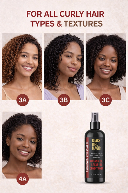 Black Girl Magic infused with gold press, unrefined Batana oil leave in conditioner 12 Oz