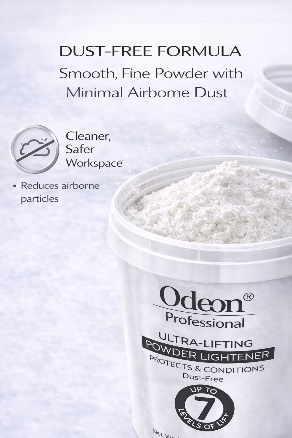 Odeon® Professional Ultra-Lifting Powder Lightener – Dust-Free Bleach, Up to 7 Levels of Lift (8 Oz)
