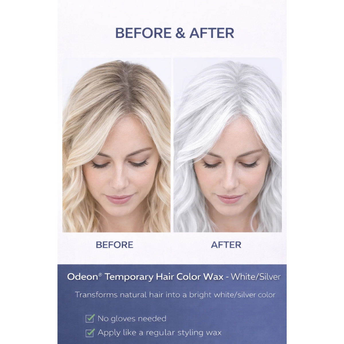 Odeon Professional Blonde Hair Color Wax – Temporary Hair Dye for Women &amp; Men | Washable, Natural Formula, Easy Styling (4.23oz)