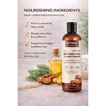 Botanic 100% Unrefined Batana Oil Conditioner – Deep Moisture, Strength &amp; Shine 8 oz