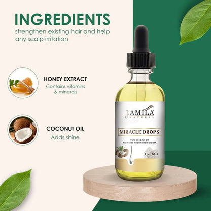 J. AMILA Natural Miracle Drops Pure Coconut Oil (2oz)
