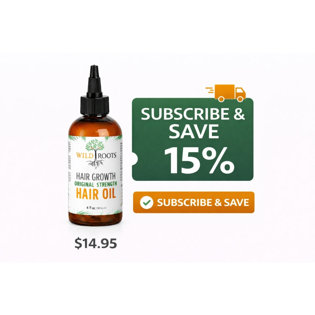 Wild Roots Original Strength Hair Growth Oil – Nourishing Scalp Treatment for Thicker, Stronger Hair (4oz)