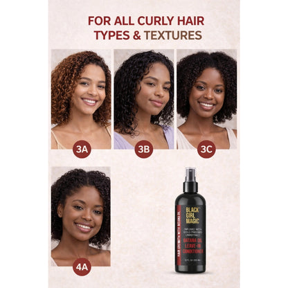 Black Girl Magic infused with gold press, unrefined Batana oil leave in conditioner 12 Oz