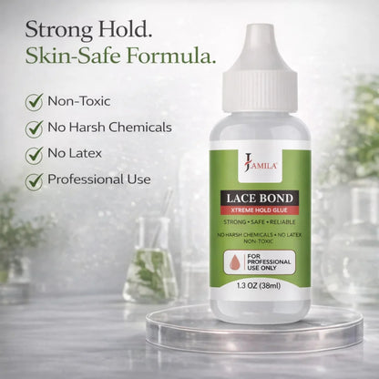 J.AMILA® Lace Bond Xtreme Hold Glue | Invisible, Non-Toxic Professional Wig Adhesive – 1.3 oz (38 ml)