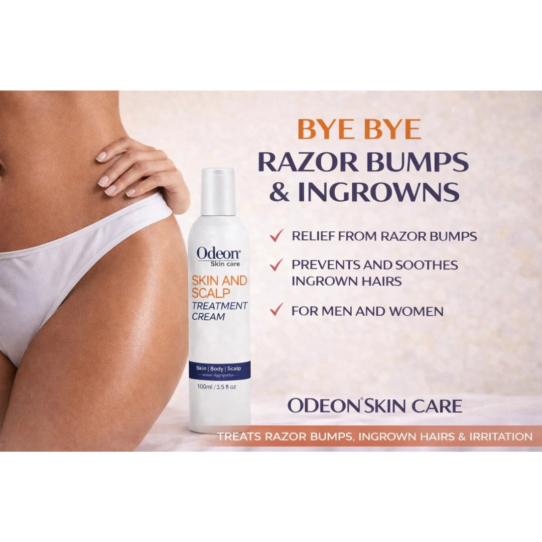 Odeon® Skin &amp; Scalp Treatment Cream – Ingrown Hair &amp; Razor Bump Solution (3.5 oz / 100ml)