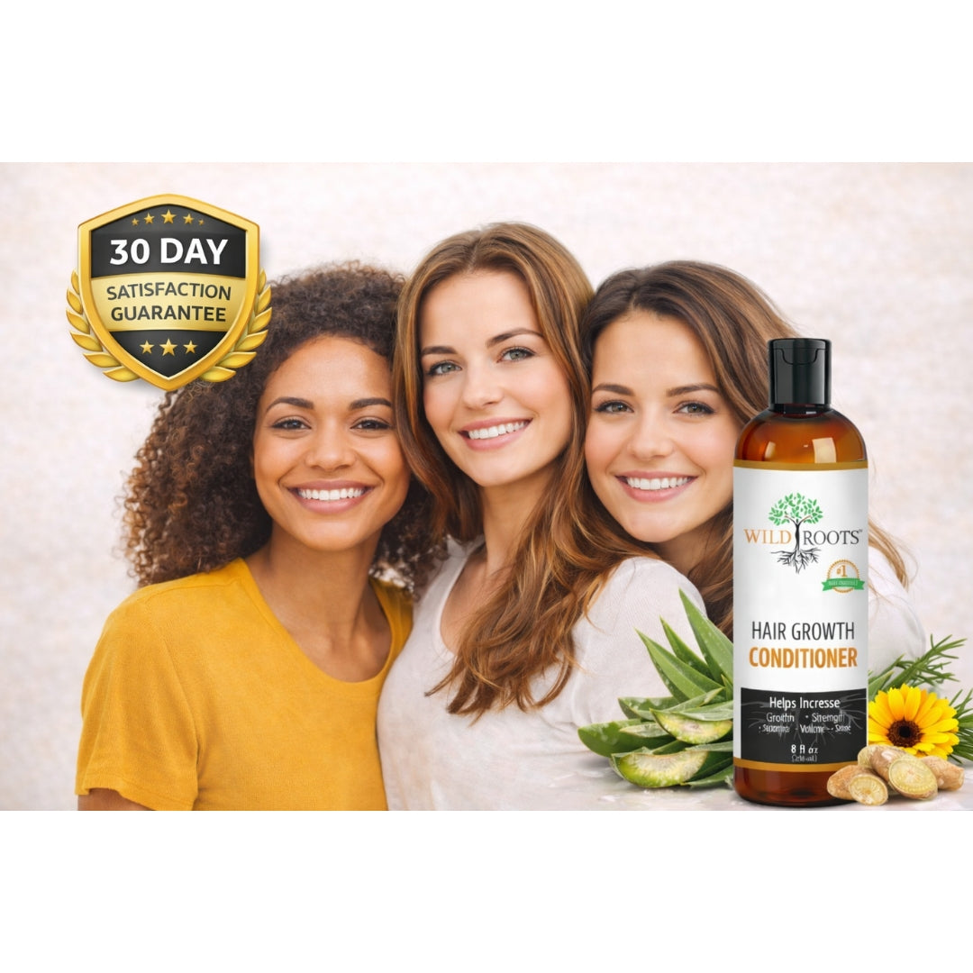 Wild Roots Hair Growth Conditioner – Strengthening &amp; Thickening Treatment for Fuller, Healthier Hair (8oz)