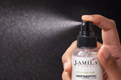J. Amila Natural Antiseptic Spray with Argan Oil &amp; Myrrh – Scalp Relief, Itch Control &amp; Cleanse for Wigs, Braids &amp; Natural Hair (8 oz / 237 ml)