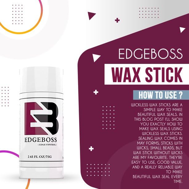 EdgeBoss 5-Pack Hair Wax Stick - Flawless Edge Control for Wigs, Flyaways, Sleek Edges. Non-greasy styling for perfect, lasting looks!